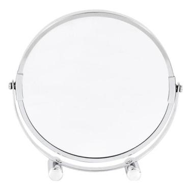 Imagem de Espelho Maquiagem Bancada 3X Prata 18X19 Cm - Brazil Home Living