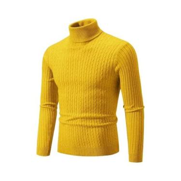 Imagem de Suéter Masculino De Inverno Grosso E Quente Com Gola Alta, Pulôver Sli