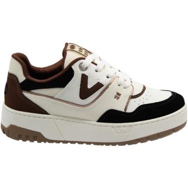 Imagem de Tênis Plataforma Casual Via Marte Retrô 80's Macio Feminino, 35, Branc