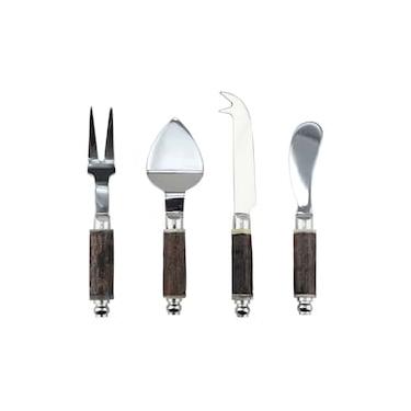 Imagem de Jogo de Facas para Queijo Fracalanza Arvoredo em Aço Inox 4 Peças