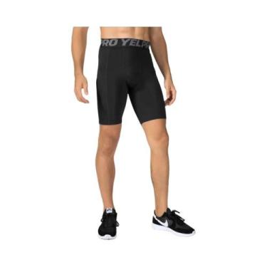 Imagem de Shorts De Compressão Masculinos De Secagem Rápida Com Bolso Para Corri