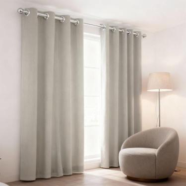 Imagem de Cortina Duo Duna Voil Com Corta Luz Tecido 260x230 Blackout Beclaute C