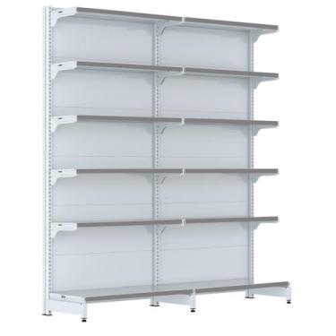 Imagem de Gondola Parede 202 Fit Farmacia Ate 2 Metros Branco Pe Cinza - Amapá