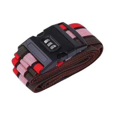 Imagem de Cinta De Bagagem Ajustável Com Cadeado Antifurto E Trava De Senha Para