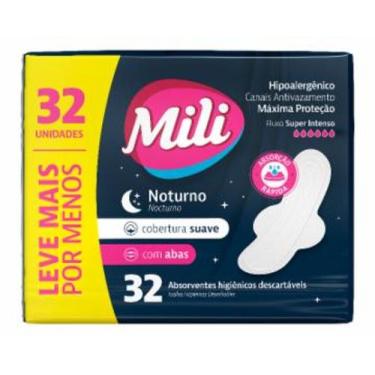 Imagem de Absorvente com abas Mili Noturno - 32 unidades - Para Mamãe