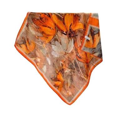 Imagem de Bandanas De Algodão Com Estampa Floral, Lenço Quadrado De 70cm, Acessó