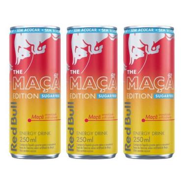 Imagem de Pack 3 Red Bull Energético Maçã Edition S/ Açúcar 250ml