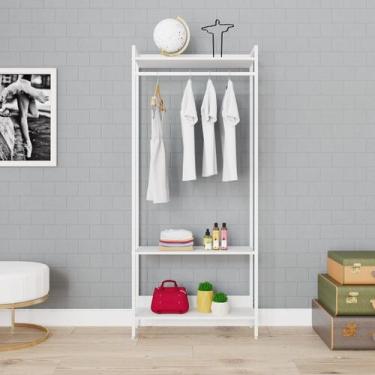 Imagem de Estante Closet Arara 187x80cm 3 Prateleiras Active Yescasa Branco/Ches