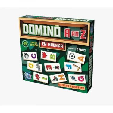 Imagem de Jogo Domino de a Ao Z em Madeira 31 Pecas Didatico  Pais e Filhos 