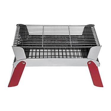 Imagem de Churrasqueira a carvão, churrasqueira portátil, de aço inoxidável, dobrável, para churrasco, churrasqueira, perfeita para acampamento, piquenique, ao ar livre, festa no jardim