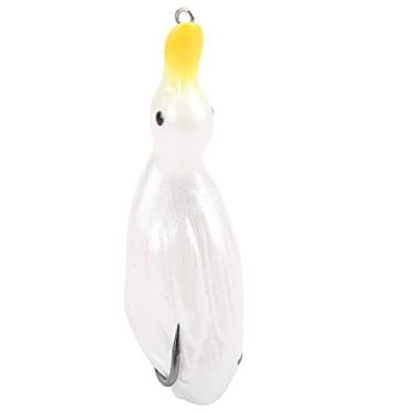 Imagem de Isca artificial para peixes, isca macia de silicone isca para patos de pesca com anzol para outdoores para pesca(Branco)