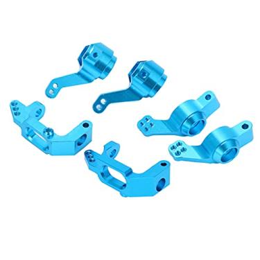 Imagem de Kit de montagem de cubo de direção de liga de alumínio, conjunto de montagem de cubo de direção de rolamento de esferas de resistência à corrosão durável forte para carro rc 1/10 para(azul)