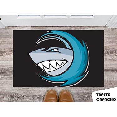 Imagem de Tapete Capacho Personalizado Tubarão Azul