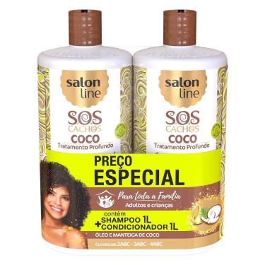 Imagem de Kit Shampoo + Condicionador Salon Line S.O.S Cachos Coco Profundo 1L
