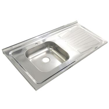 Imagem de Pia Inox Fabrinox PSD1000E 100x52cm, cuba esquerda e furo para torneira