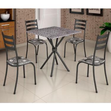 Imagem de Conjunto de Mesa Com 4 Cadeiras Madmelos Granito Preto