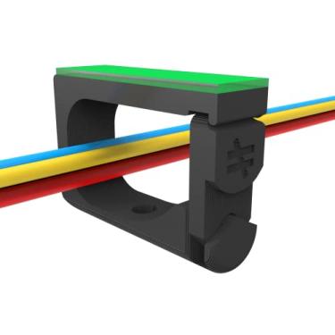 Imagem de Splin Kit de 8 unidades Organizador de Fios e Cabos para mesas - com trava exclusiva - pacotão 8 unidades (preto)