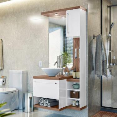 Imagem de Gabinete Para Banheiro Espelhado 2 Portas 4 Nichos Arezzo Celta Móveis