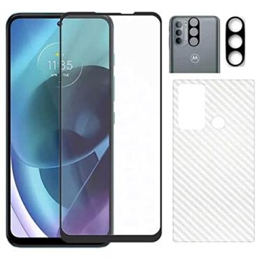 Imagem de Kit 3x1 Película 5D Compatível com Moto G31 + Película Traseira Fibra + Película de Câmera