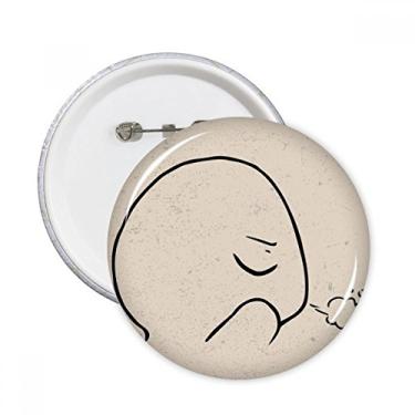 Imagem de Eyes Closed Expiratory Black Happy Round Pins Badge Button Emblema Decoração 5 peças