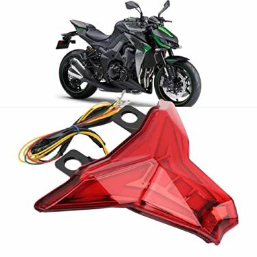 Imagem de Luz de freio de motocicleta, luzes de seta de freio traseiro de montagem acessórios de motocicleta, luz traseira de freio adequada para Z1000 Ninja ZX‑10R ZX‑10RR 250 400 (vermelho)