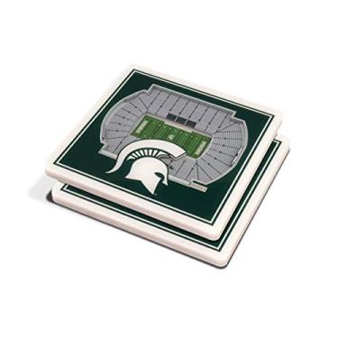 Imagem de Porta-copos YouTheFan NCAA 3D StadiumView 10 x 10 cm – Conjunto com 2, Team Color, 4" x 4"