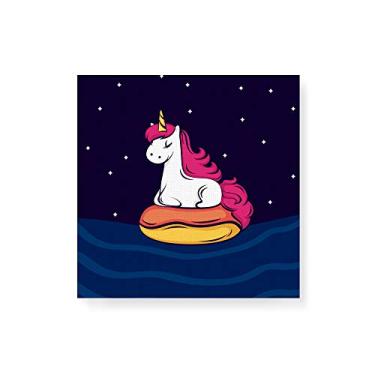 Imagem de Arte Maníacos Quadro Decorativo em Tela Canvas Unicórnio Bóia - 30x30cm