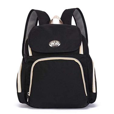 Imagem de Mochila multifuncional para troca de bebê, sacola de fraldas para troca de fraldas, com trava de metal, elegante mochila de fralda de grande capacidade para mamãe e papai Alta capacidade