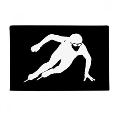 Imagem de DIYthinker Tapete de patinação preto para esportes de inverno, tapete antiderrapante para porta de banheiro