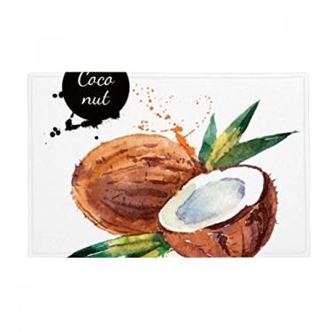 Imagem de DIYthinker Coconut Fruit Tasty Tapete de banheiro com aquarela saudável antiderrapante