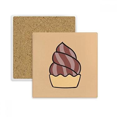 Imagem de Chocolate Aveia Doce Sorvete Quadrado Porta-copos Porta-copos Caneca Suporte Subplaca Pedra de Isolamento