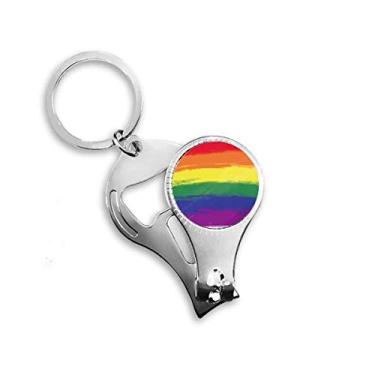 Imagem de Stippling Rainbow Gay LGBT Alicate de unhas chaveiro abridor de garrafa