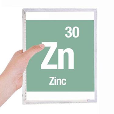Imagem de Zn Caderno de ciências com elemento químico de zinco e folhas soltas para diário recarregável