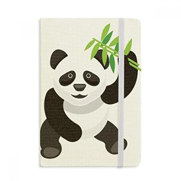 Imagem de Caderno de panda chinês com estampa de arte tradicional de bambu, capa dura de tecido oficial