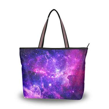 Imagem de Bolsa de ombro feminina My Daily Bursting Galaxy Stars, Multi, Large