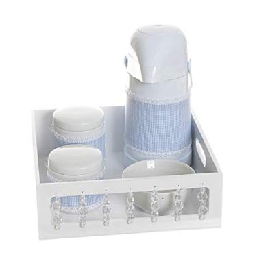 Imagem de Potinho de Mel Kit Higiene Com Porcelanas E Capa Pedra Quarto Bebê Menino Azul/Transpar