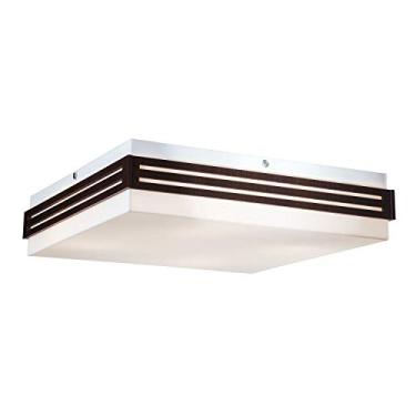 Imagem de Plafon Trilha Formacril Branco/madeira 23cmx10cmx23cm