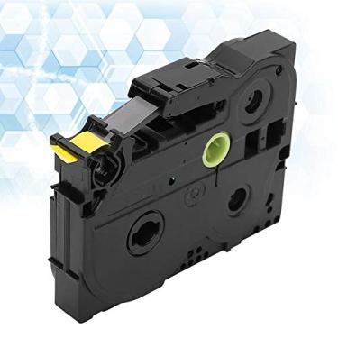 Imagem de Fita de etiqueta PET, fita de impressão térmica de alta resistência, alta durabilidade 9 mm festa Halloween casamento para (Kze-721 preto em amarelo)