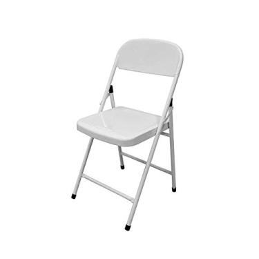 Imagem de Cadeira Dobrável de Bar Sala Cozinha Ferro Aço Branco