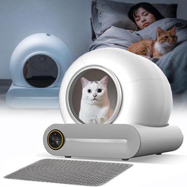 Imagem de Pet Smart Self-Cleaning Cat Litter Box,Automatic Cat Litter Cleaning Robot with 65L+9L Large Capacity/APP Control/Ionic Deodorizer for Multiple Cats with Mat & Garbage Bags