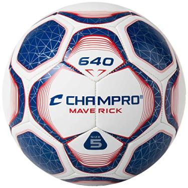 Imagem de Champro Bola de futebol Maverick, tamanho 4, vermelha, branca, azul
