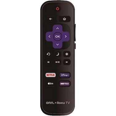 Imagem de Controle remoto de substituição OEM serve para todos os Onn. Roku TV Smart 4K Ultra HDTV com 4 teclas de atalho - Netflix, Disney Plus, Apple TV+ e botões HBO Max