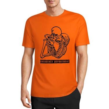 Imagem de Camiseta masculina CHAIKEN&Capon Emergency Room, com design ED/ER, 5GG, masculina, gola redonda, manga curta, algodão, Laranja médio, 3G