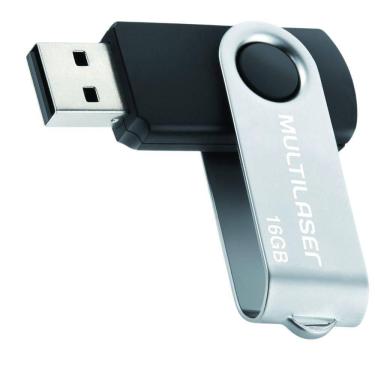 Imagem de Pen Drive Multilaser Preto 16Gb Twist Vídeos Músicas Pd588