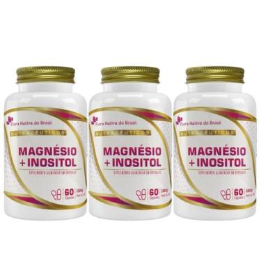 Imagem de 3x Magnésio + Mio Inositol 60 Cápsulas 500mg - Flora Nativa do Brasil