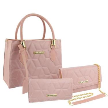 Imagem de Bolsa Feminina Grande Tote Casual + Bolsa Flap + Carteira - Selfie Sto