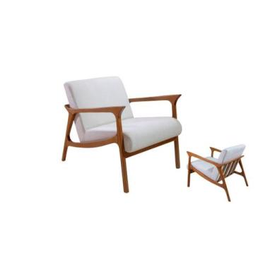 Imagem de Poltrona Decorativa Liz Base Madeira Macia - Bella Decorao