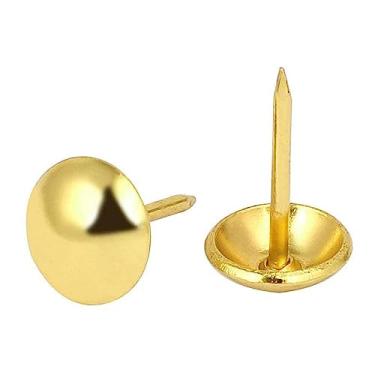 Imagem de Pregos de estofamento antigos de ouro de 30 mm, prego redondo de cabeça grande, tachas de móveis para móveis placa de cortiça móveis de madeira projetos decorativos DIY 20 peças (ouro, 1-3/16")