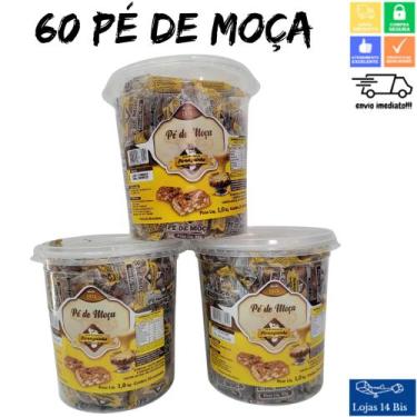 Imagem de 60 Pé De Moça De Amendoim com Leite Condensado S/ Glúten Piranguinho S