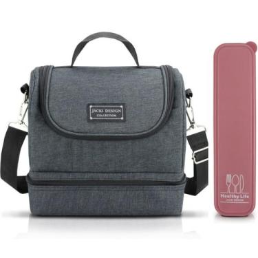 Imagem de Bolsa Térmica Lancheira Necessaire Concept Marmita Lanches Bebidas 2 C